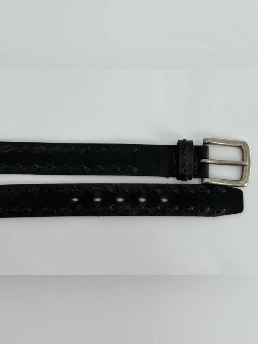 Levi’s Black Laced Leather Belt 36 - Picture 3 of 8